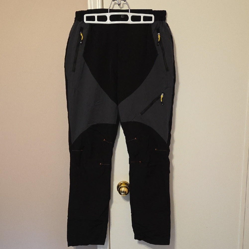 Womens Black and Gray Pants